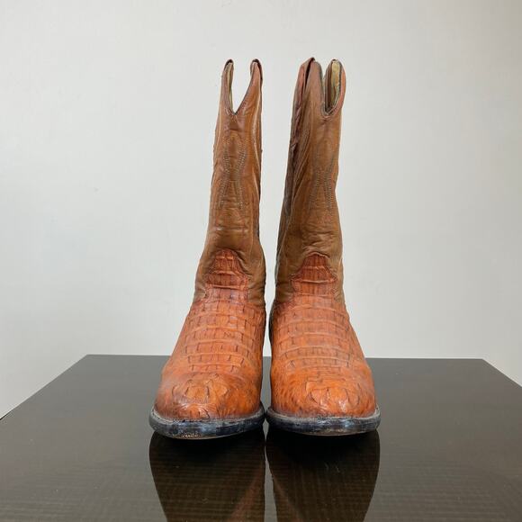 Rodeo Bravo Alligator Headcut Boots Western Cowboy Men's 8.5 - Picture 2 of 10
